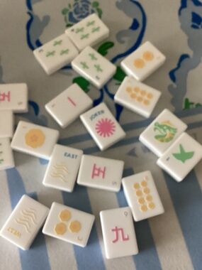 Stunning large format preppy Tilly Mahjong tiles. NIB.